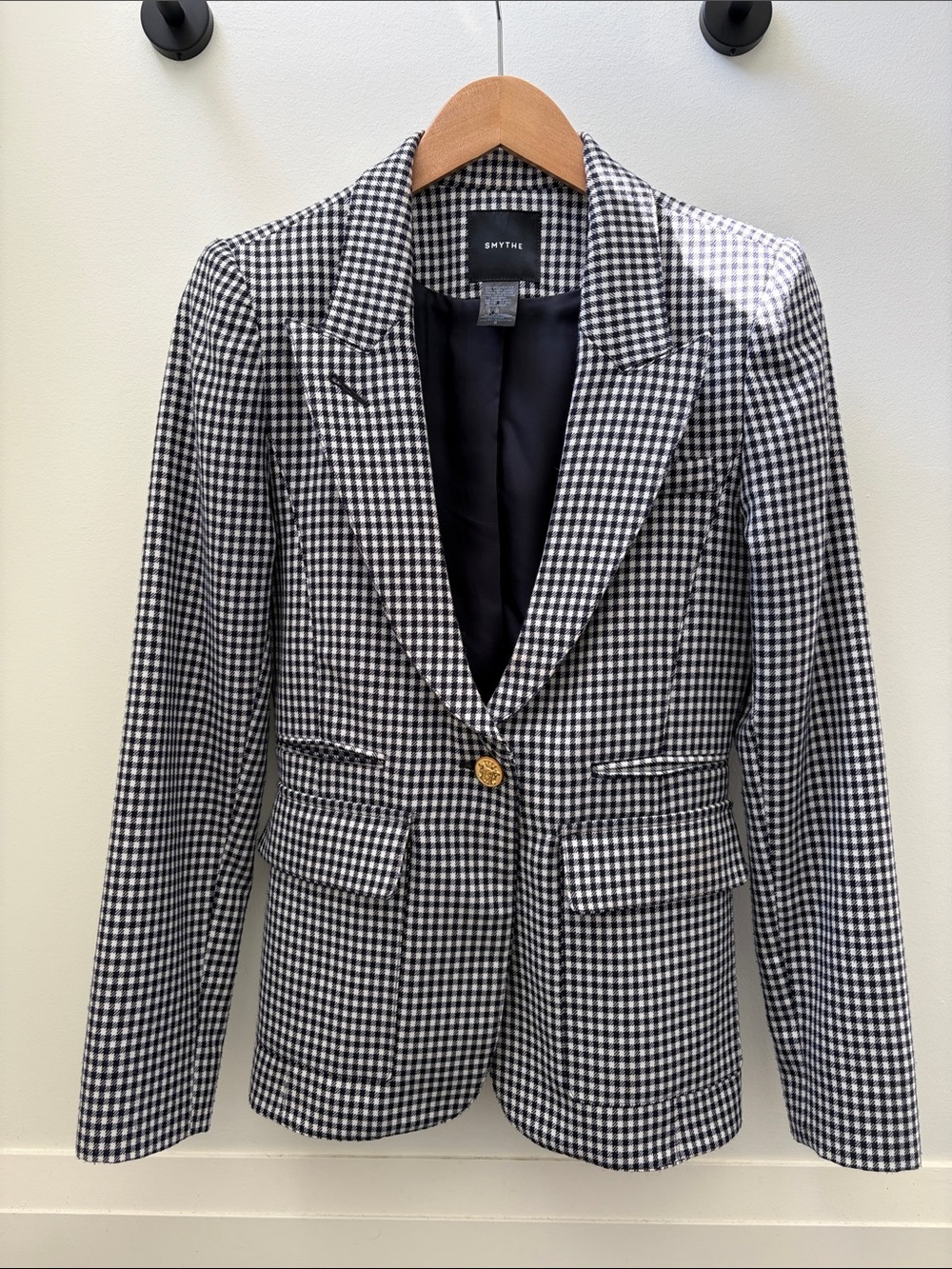 Final Price-No Offers!  Navy & White Duchess Gingham Women's Blazer Size 6